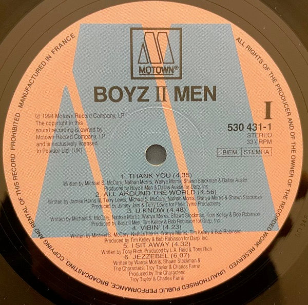 Image of Label Cover of LP - VG/G+ - BOYZ II MEN, II (Motown; 530.431-1, France 1994), Edge wear. Light marks to disc.,  - 3516461C