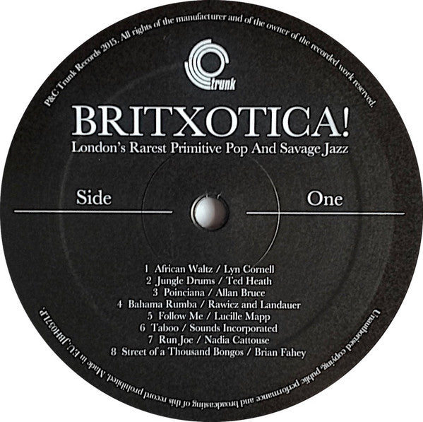 Image of Label Cover of LP - VG+/VG+ - VARIOUS ARTISTS, Britxotica!: London's Rarest Primitive Pop And Savage Jazz (Trunk; JBH057 , UK 2015), Still in shrink. A couple light hairlines on disc.,  - 2446037S