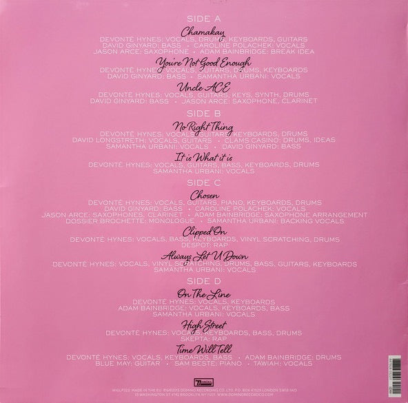 Image of Back Cover of 2xLP - VG+/EX - BLOOD ORANGE, Cupid Deluxe (Domino; WIGLP322, UK 2013, Insert), Opened Instore. Still in shrink.,  - 4216053C