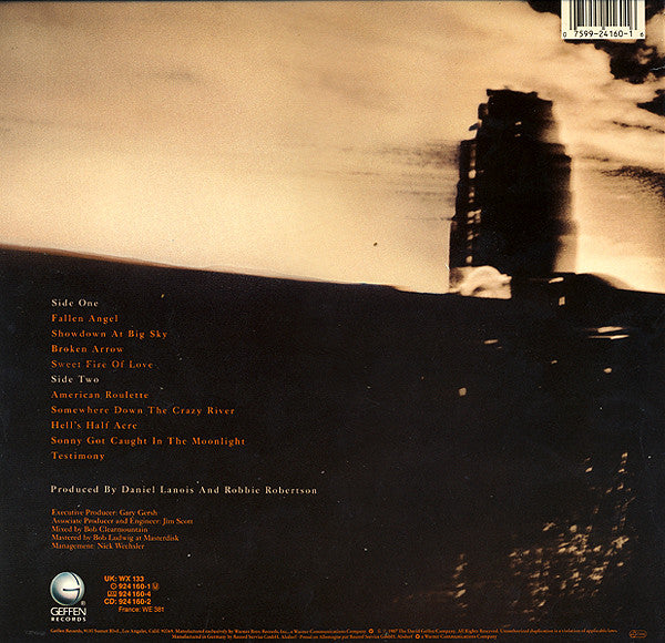 Image of Back Cover of 5114278C: LP - ROBBIE ROBERTSON, Robbie Robertson (Geffen Records; 924 160-1, Europe 1987, Inner)   VG+/VG+