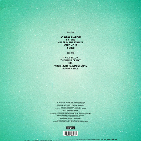 Image of Back Cover of 5024304E: LP - THE RAVEONETTES, Pe'ahi (Beat Dies; RAV-00004, US 2014)   VG+/EX