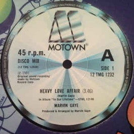 Image of Front Cover of 12" - G+/VG - MARVIN GAYE, Heavy Love Affair / Far Cry (Motown; 12 TMG 1232, UK 1981, Company Sleeve), Light marks across each side of disc,,  - 2446251S