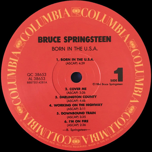 Image of Label Cover of LP - NEW/NEW - BRUCE SPRINGSTEEN, Born In The U.S.A. (Columbia; 88875014281, Europe 2000s Reissue, Inner & Insert), ,  - 6016114C