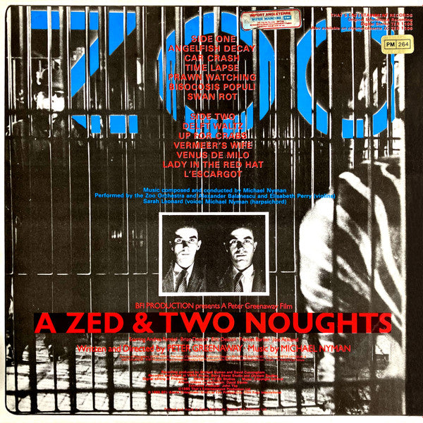 Image of Back Cover of LP - VG+/VG+ - MICHAEL NYMAN, Music For Peter Greenaway's Film A Zed & Two Noughts (That's Entertainment Records; TER 1106, UK 1985), ,  - 2126039E