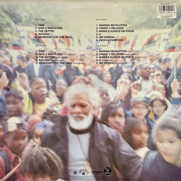 Image of Back Cover of 5115432C: 2xLP - ARRESTED DEVELOPMENT, Unplugged (Chrysalis; CTLP 33, UK 1993, Glossy Sleeve, Black Inners) Spine damage and light marks to discs.  G+/G+