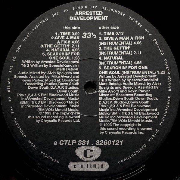 Image of Label Cover of 5115432C: 2xLP - ARRESTED DEVELOPMENT, Unplugged (Chrysalis; CTLP 33, UK 1993, Glossy Sleeve, Black Inners) Spine damage and light marks to discs.  G+/G+