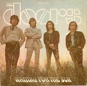 Image of Front Cover of 4724258E: LP - THE DOORS, Waiting for the Sun (Elektra Orange & Black; EKL4024, UK 1968, Gatefold, Mono) Tear In Top Of Front Sleeve, Split Spine, Sticker Damage To Sleeve  G/VG