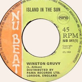 Image of Front Cover of 7" - /G+ - WINSTON GROOVY, Island In The Sun / Work It Up (New Beat Records ; NB 041, UK 1969, 4-Prong Centre), Plays strong. No centre piece.,  - 0916442C