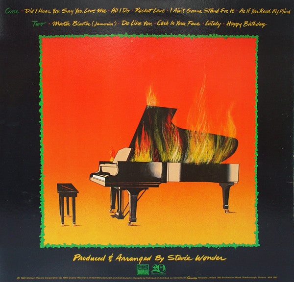 Image of Back Cover of LP - VG+/VG+ - STEVIE WONDER, Hotter Than July (Motown; T 373, Canada 1980, Gatefold, Inner), ,  - 2626186E
