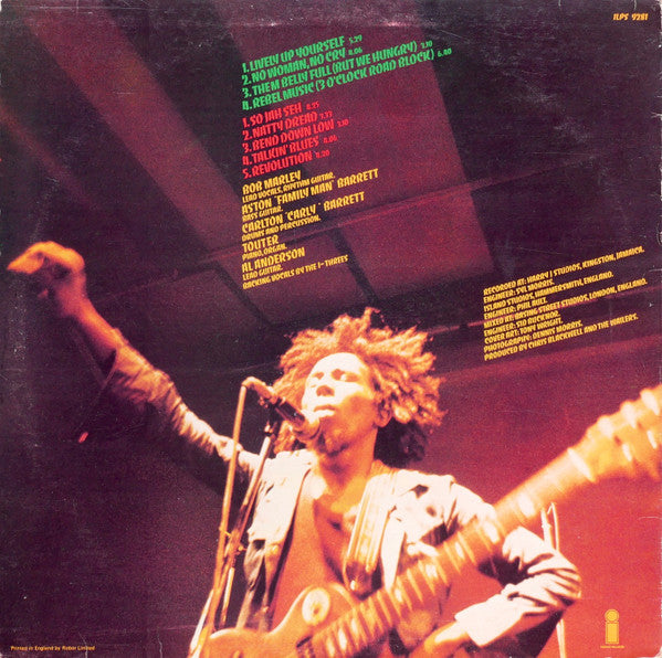 Image of Back Cover of LP - VG+/VG - BOB MARLEY AND THE WAILERS, Natty Dread (Island Records ; ILPS 9281, UK 1974, Inner With Cut Corners), Light marks only,  - 3716427C