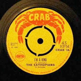 Image of Front Cover of 0125112E: 7" - THE EATHOPIANS (ETHIOPIANS), I Am A King / What A Big Surprise (Crab; CRAB 7, UK 1969, Plain Sleeve, 4 prong centre) Marks on disc. Plays well with only light clicks here and there. WOL. Centre in tact.  /G+