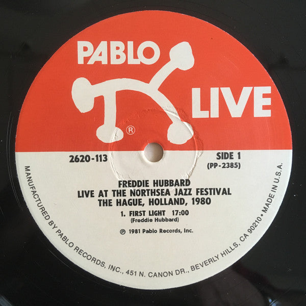 Image of Label Cover of 2xLP - VG/VG+ - FREDDIE HUBBARD, Live at the Northsea Jazz Festival (Pablo; 2620113, US 1981, Gatefold), A few light hairlines on the first disc only. ,  - 1826016E