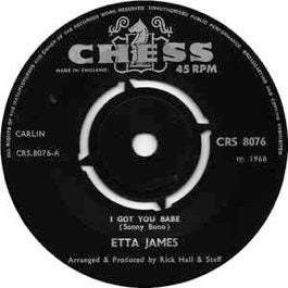 Image of Front Cover of 7" - G+/VG+ - ETTA JAMES, I Got You Babe / I Worship The Ground You Walk On (Chess; CRS 8076,  1968, Company Sleeve, 4 prong centre), Light marks. Wear to company sleeve with ringwear. Centre in tact.,  - 3256052S
