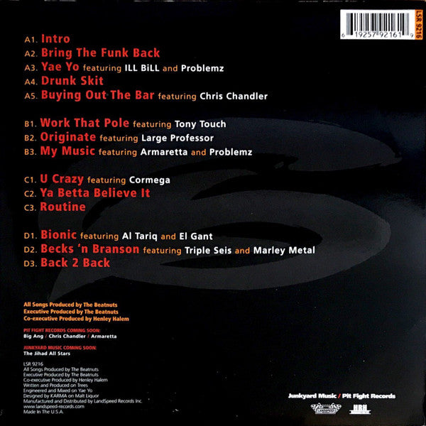 Image of Back Cover of 5015334C: 2xLP - THE BEATNUTS, The Originators (Landspeed Records; LSR 9216, US 2002) Corner bump.  VG/VG
