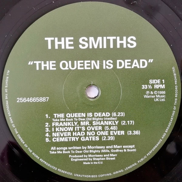 Image of Label Cover of LP - EX/EX - THE SMITHS, The Queen Is Dead (WEA; 2564665887, Europe 2012 Reissue, Gatefold, Inner, 180 Gram Vinyl), ,  - 3226134E