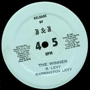 Image of Front Cover of 12" - /G+ - BARRINGTON LEVY, The Winner / Help Me Jah (J&J; JJ-019, US 1980), Light marks and scuffs, plays above grade, light crackle only. Clean labels.,  - 4416157C
