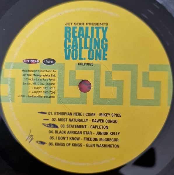 Image of Label Cover of 4644094S: LP - VARIOUS ARTISTS, Reality Calling Vol. One (Jet Star Records; CRLP3028, UK 2000)   EX/EX