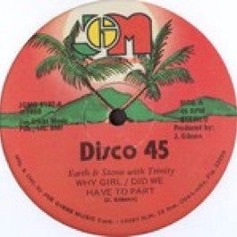 Image of Front Cover of 12" - /VG - EARTH & STONE / TRINITY, Why Girl / Did We Have To Part (Joe Gibbs; JMD8102, UK 1980), WOL. Light marks on either side of the record, none that cause more than light crackle,  - 4046137S