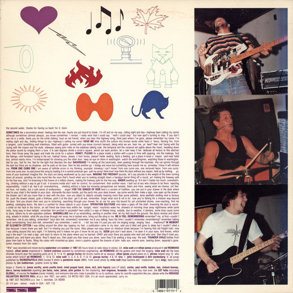 Image of Back Cover of 4625189E: LP - FIREHOSE, "if'n" (SST; SST 115, US 1987) Strong VG+, Cut-out (Corner cut)  VG+/VG+