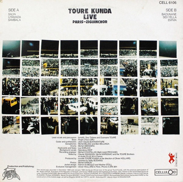 Image of Back Cover of 4715298C: 2xLP - TOURE KUNDA, Live Paris - Ziguinchor (Celluloid; CELL 6106, UK 1985, With 12")   VG/VG