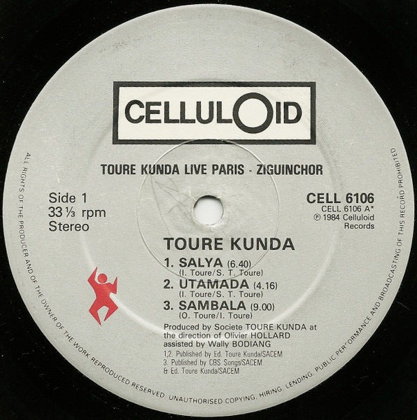 Image of Label Cover of 4715298C: 2xLP - TOURE KUNDA, Live Paris - Ziguinchor (Celluloid; CELL 6106, UK 1985, With 12")   VG/VG