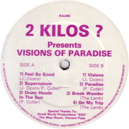 Image of Front Cover of 3144122S: 12" - 2 KILOS ?, Visions Of Paradise (Radioactive Lamb; RAL002, UK 1991, Plain Sleeve) Light marks only.   /VG