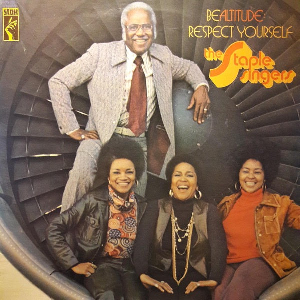 Image of Front Cover of LP - VG/VG - THE STAPLE SINGERS, Bealtitude: Respect Yourself (Stax; STX 1011, UK 1974 Reissue, Laminated Sleeve), Tape damage to top seam. Bottom seam taped. Disc has some light marks.,  - 1416176C