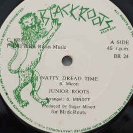 Image of Front Cover of 12" - VG/EX - JUNIOR ROOTS / BLACK TRAP, Natty Dread Time / Into The Light (Black Roots; BR 24, UK 1981, Pre-Release Sleeve), Looks unplayed, shiny. Clean labels. Nice sleeve.,  - 2346183S