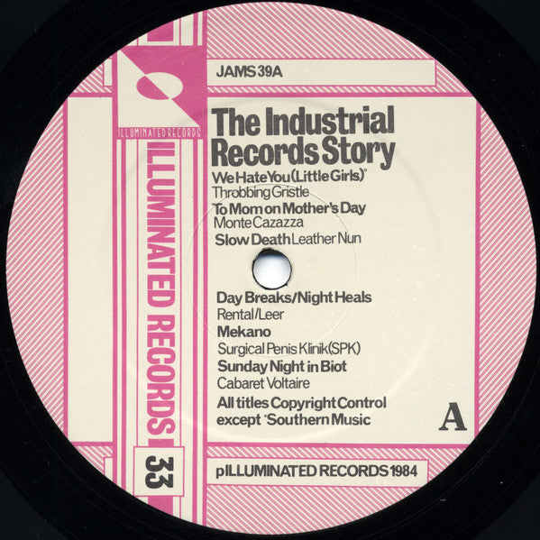 Image of Label Cover of LP - VG+/VG - VARIOUS ARTISTS, The Industrial Records Story  (Illuminated Records ; JAMS 39, UK 1984, Company Inner), Very Strong VG,  - 2826079E