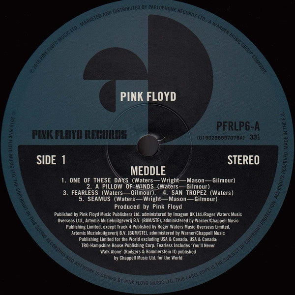 Image of Label Cover of 4514184C: LP - PINK FLOYD, Meddle (Pink Floyd Records; PFRLP6, UK 2016 Reissue, Textured Gatefold Sleeve)   NEW/NEW