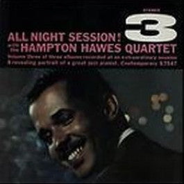 Image of Front Cover of LP - VG/VG - HAMPTON HAWES QUARTET, All Night Session, Vol. 3 (Contemporary; S 7547, US 1960s Reissue, Stereo), Edge / corner wear on sleeve. Corner creased too; light staining,  - 0916486C