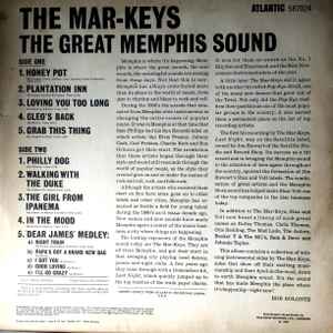 Image of Back Cover of 4844535S: LP - MAR-KEYS, Great Memphis Sound (Atlantic Plum & Orange; 587024, UK 1966, Picture sleeve, Mono) Heavy hairlines and surface marks. Writing on back of sleeve,residue on top edge, edge wear  VG/VG