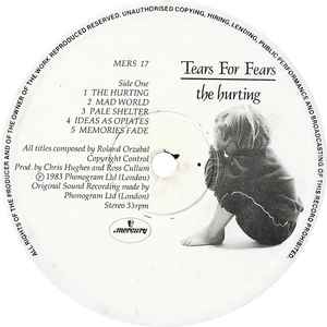 Image of Label Cover of 0145061S: LP - TEARS FOR FEARS, The Hurting (Mercury; MERS 17, UK 1983, Inner, No Fan Club Address on Rear Sleeve) Light marks on sleeve.  VG/VG+