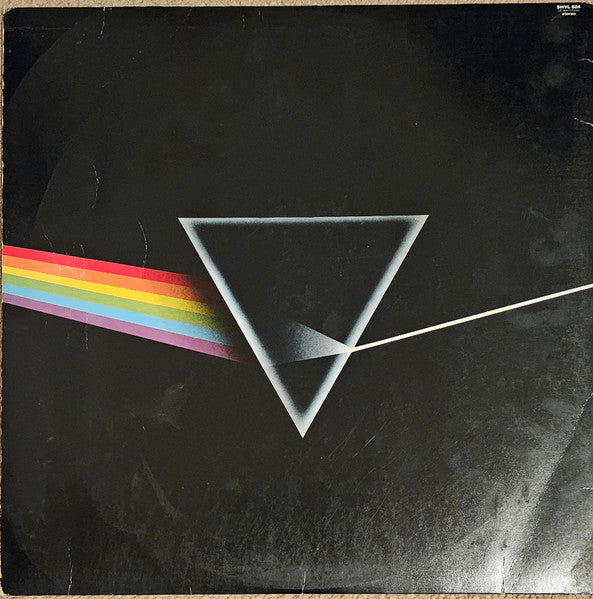 Image of Back Cover of 2825057E: LP - PINK FLOYD, The Dark Side Of The Moon (Harvest Black/Blue; SHVL804, France 1973, Stickered Gatefold, 2 Posters, 2 Stickers, UK Sleeve) Immaculate Copy. Minor Top Seam Split  VG+/VG+