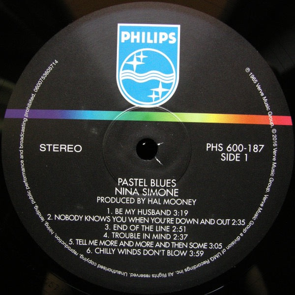 Image of Label Cover of LP - NEW/NEW - NINA SIMONE, Pastel Blues (Philips; 0600753605714, Europe 2016 Reissue), ,  - 2216296C