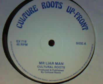 Image of Front Cover of 1124018E: 12" - CULTURAL ROOTS / HUGH CHRIS, Mr. Liar Man / People Come A Dance (Culture Roots Up-Front  ; , UK , EX 718)   /VG