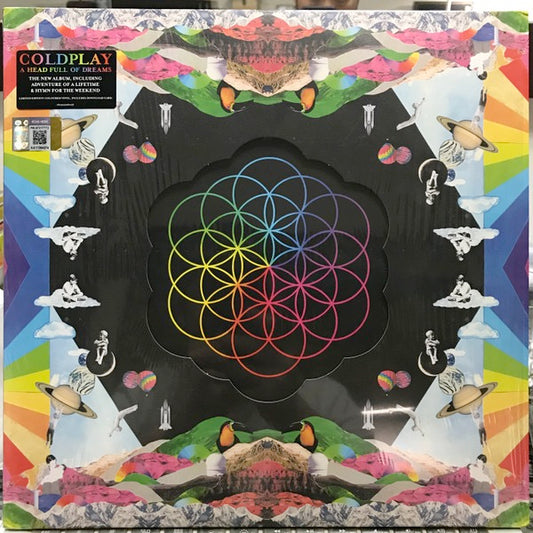 Image of Front Cover of 4623035E: 2xLP - COLDPLAY, A Head Full Of Dreams (Parlophone; 0825646982158, Europe 2015, Die Cut Sleeve, 2 Inners & Insert, Pink Vinyl and Blue Vinyl)   VG+/VG+