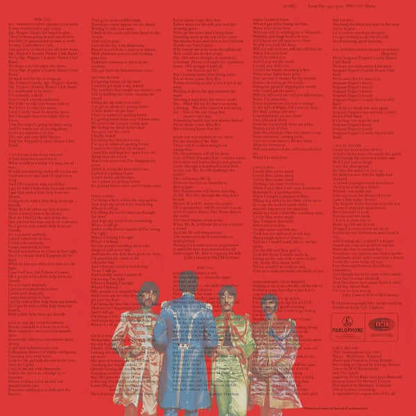 Image of Back Cover of LP - EX/EX - THE BEATLES, Sgt. Pepper's Lonely Hearts Club Band (Parlophone Black/Yellow; PMC 7027, UK 2014 Reissue, Gatefold With Inner Flipback, Inner & Insert, Mono, 180g Vinyl), ,  - 3746165S