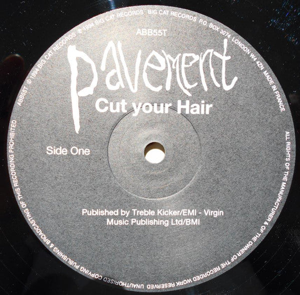 Image of Label Cover of 12" - VG/G+ - PAVEMENT, Cut Your Hair (Big Cat; ABB55T, UK 1994, Picture Sleeve), Light marks only.,  - 1216201C