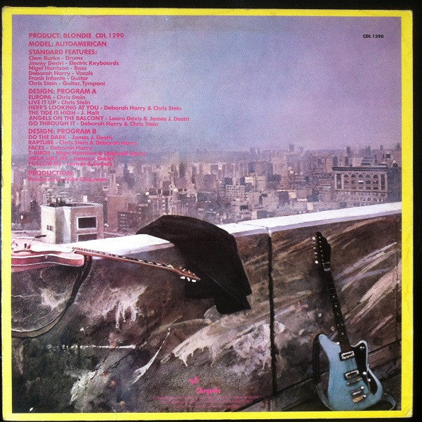Image of Back Cover of LP - VG/VG - BLONDIE, Autoamerican (Chrysalis; CDL1290, Netherlands 1980, Inner), Strong VG, Light wispy marks, Glossy disc, Light sleeve wear. ,  - 2316107C