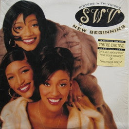 Image of Front Cover of 2xLP - VG/G - SWV, New Beginning (RCA; 07863 66487-1, US 1996), Disc one has slight edge warp (plays through). Both records fogged, scuffed, marked. Sleeve has hype-stickered shrink-wrap, with worn opening, bumps and splits at corners,  - 2616322C