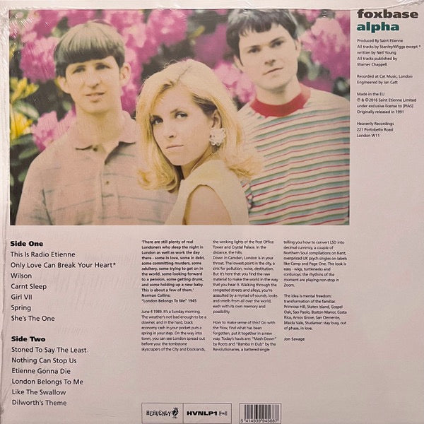 Image of Back Cover of 5114206C: LP - SAINT ETIENNE, Foxbase Alpha (Heavenly; HVNLP 1, UK 2016 Reissue, Inner, Download Code)   NEW/NEW