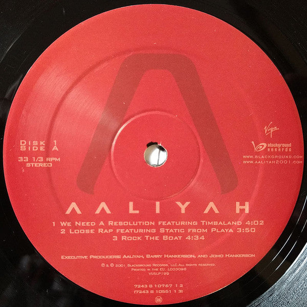 Image of Label Cover of 2xLP - VG/VG - AALIYAH, Aaliyah (Blackground Records; 7243 8 10767 1 2 , UK 2001, Gatefold), Edge wear to sleeve. Discs are a strong VG!!,  - 3016212C