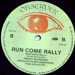 Image of Front Cover of 4915333C: 12" - FREDDIE MCGREGOR, Do Good / Run Come Rally (Observer; OBS 903,  1977, Observer Company Sleeve) Loads of light marks, sounds strong VG or better. Clean labels. Lots of wear on company sleeve.  G+/G+