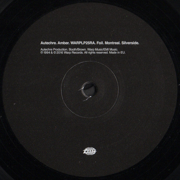 Image of Label Cover of 2xLP - NEW/NEW - AUTECHRE, Amber (Warp; 0801061802516, UK 2016 Reissue, Download Code), ,  - 2456236S