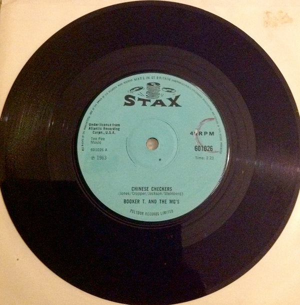 Image of Front Cover of 2114229C: 7" - BOOKER T. & THE MG'S, Chinese Checkers / Plum-Nellie  (Stax; 601026, UK 1967, Solid Centre)   /VG+