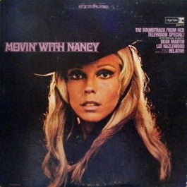 Image of Front Cover of LP - VG/VG+ - NANCY SINATRA, Movin' with Nancy (Reprise Blue & Yellow Riverboat; RSLP6277, UK 1967, Laminated Flipback Sleeve, Stereo), Sleeve has light creasing and small pen on back cover, as well as small WOL,  - 2926312E