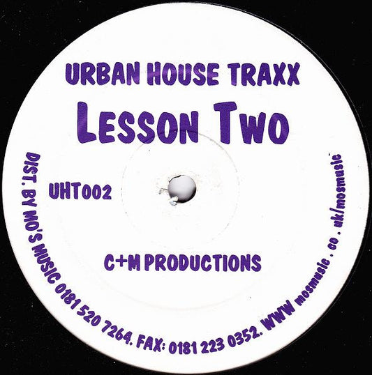 Image of Front Cover of 12" - /VG - C+M PRODUCTIONS, Lesson Two (UrbanHouse Traxx; UHT002, UK 1997), faint groove burn one side. one or two whispy hairlines - minor. highlighter on label ,  - 2446057S