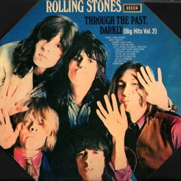 Image of Front Cover of 3644015S: LP - THE ROLLING STONES, Through The Past, Darkly (Big Hits Vol. 2) (Decca Small Blue Boxed; SKL5019, UK 1972 Reissue, Square Sleeve Laminated Front With Indicator Hole, Stereo Indicator Inner, Stereo, Matrix Right Way Up on Label) Light edge creasing  VG/VG+