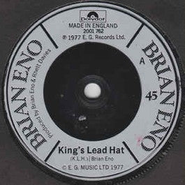 Image of Front Cover of 3324141E: 7" - BRIAN ENO, King's Lead Hat / R.A.F. (Polydor; 2001762, UK 1978)   /VG+